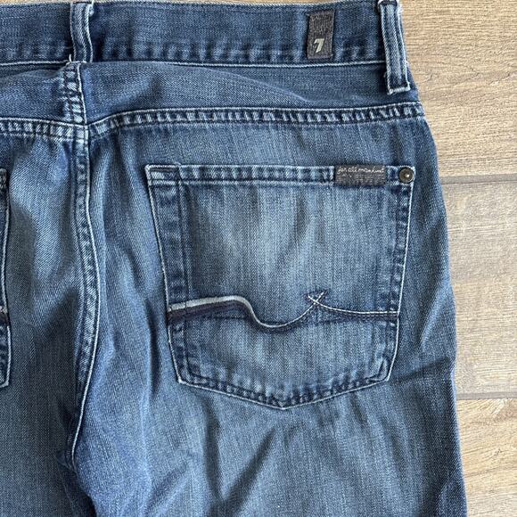 7 For All Mankind Womens Size 32 Jeans Bootcut 100% Cotton Medium Wash Wide Leg - Picture 11 of 16